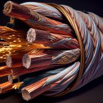 power copper cable illustration Generative AI.